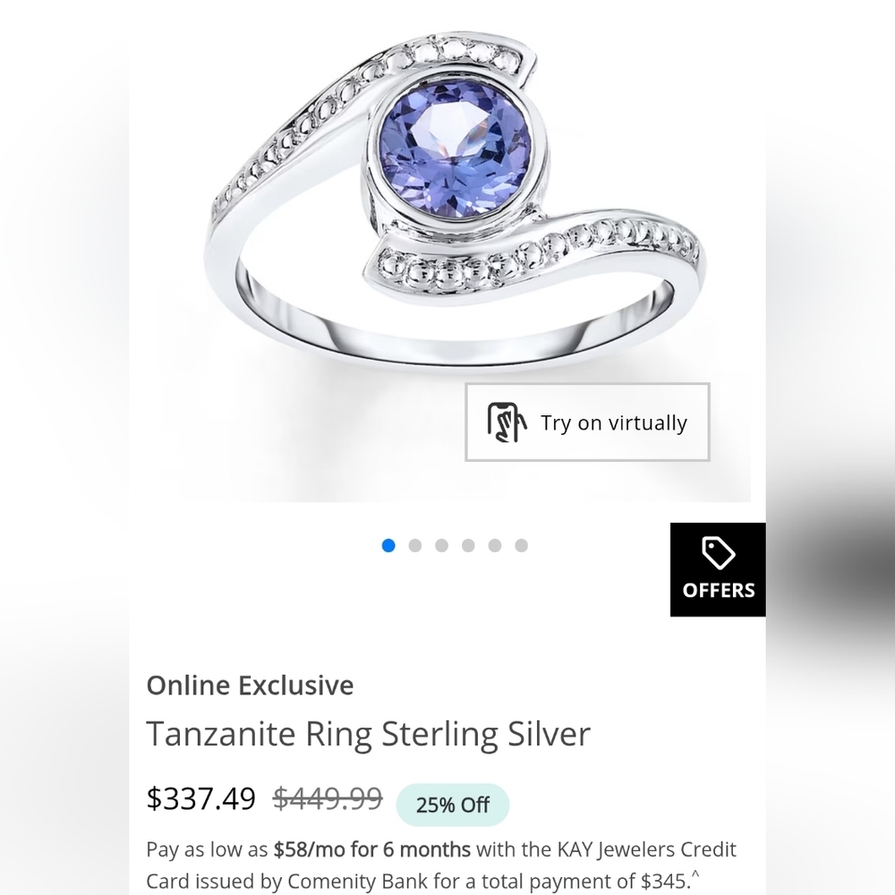 Genuine Tanzanite Ring in 18K YG and Platinum Over Sterling Silver Size 5! - Picture 10 of 10